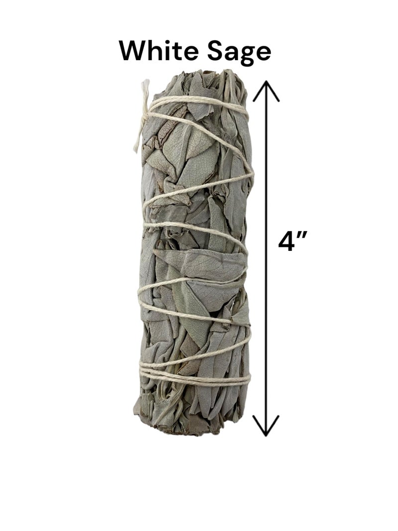 NessaStores 8 California White Sage Smudge Sticks, 4 Inch Hand Tied, All Natural for Home Cleansing, Stress Relief, & Clearing Negative Energy JC-006 - Image 2